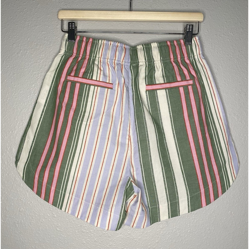 Stine Goya Striped Organic Cotton Set Tie Back Top & High Rise Shorts XXS - Picture 5 of 15
